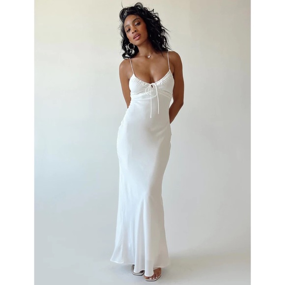 New Princess Polly Emily Maxi Dress White Size 8 - Picture 3 of 3